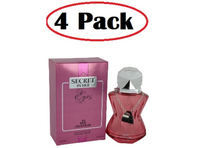 4 Pack of Secret In Her Eyes by Jean Rish Eau De Parfum Spray 3.4 oz