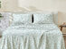 4-Piece Floral Print Microfiber Sheet Set (Chamblee Blue/Queen)