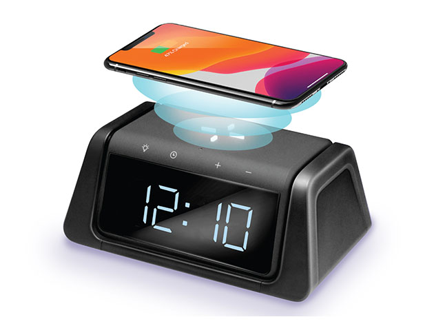 FirstHealth™ UV-C Sanitizing Clock with Wireless Charging