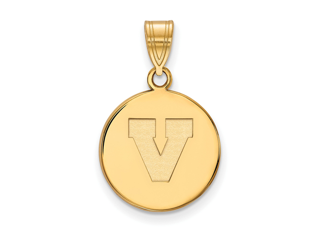 10k Yellow Gold U. of Virginia Medium Initial V Disc Pendant