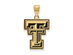 14k Gold Plated Silver Texas Tech U. Large Enamel Pendant