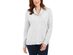 Karen Scott Women's Cotton Marled Shawl-Collar Sweater Med Gray Size Large
