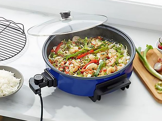 Curtis Stone Dura-Electric Nonstick 14 Rapid Skillet (Red)