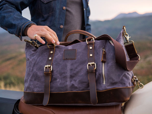 Kodiak Leather Co. 30L Weekender Duffel Dark Walnut