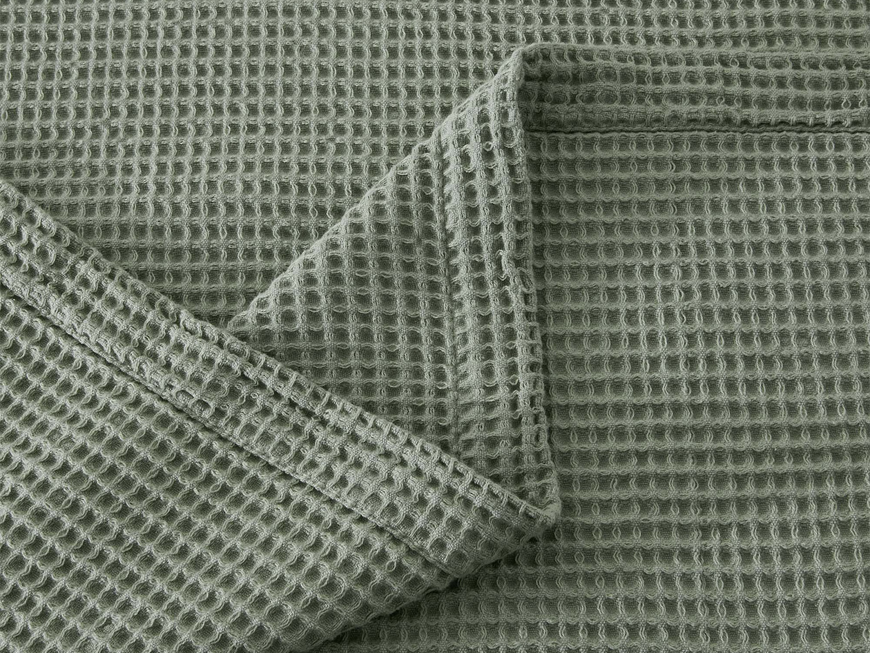 Vintage Cotton Waffle Blanket (King/Sage)