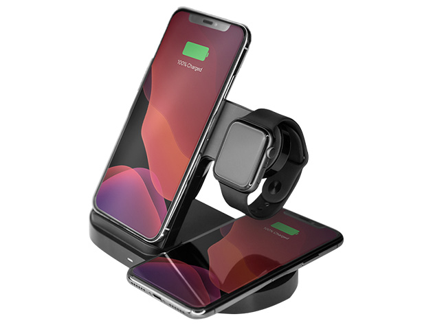 HyperGear 3-in-1 Wireless Charging Dock for Phone, Apple Watch & AirPods