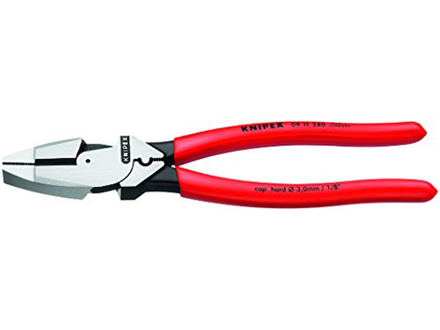 Knipex 0911240SBA Ultra-High Leverage Lineman's Pliers with Fish Tape Puller