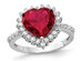 Lab Created 3.50 Carat (ctw) Ruby Heart Ring in Sterling Silver - 8