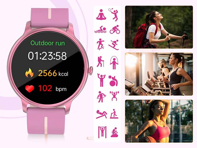 Health Smart Watch with Health/Activity Tracking & Bluetooth Calls (Purple)