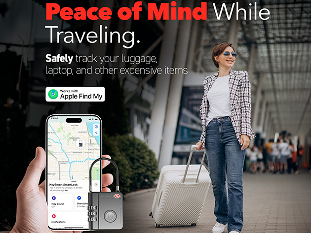 SmartLock: TSA-Approved Travel Lock with Apple Find My App Integration (4-Pack)