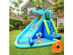 Costway Inflatable Kids Hippo Bounce House Slide Climbing Wall Splash Pool w/740W Blower - Blue