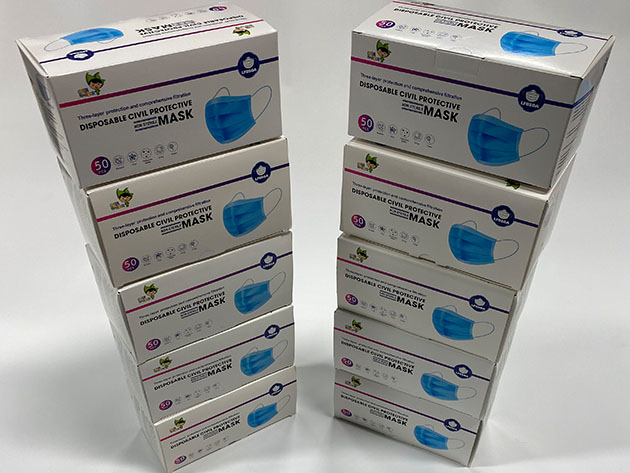 3-Ply Procedural Level 1 Masks: 10 Boxes of 50-Pack