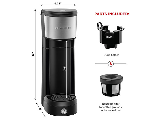CHEFMAN InstaCoffee Single Serve K-Cup Pod Coffee Maker 