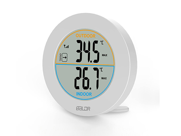 Baldr TH0127BL1 Indoor & Outdoor Thermometer with Sensor Black