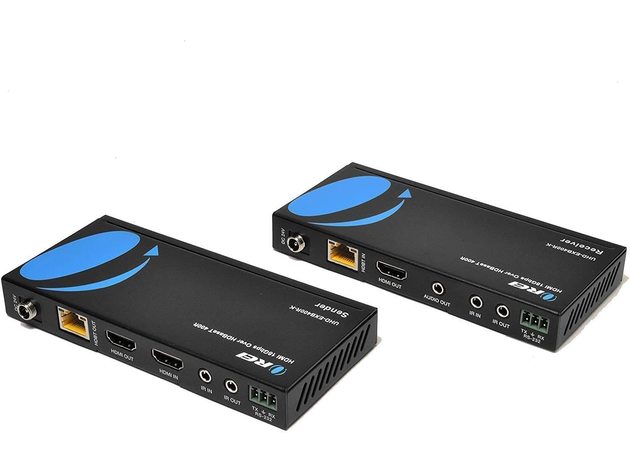 OREI HDBaseT 4K 60Hz HDMI Extender over Cat5e / 6 Ethernet LAN Cable - Up to 400ft - IR, CEC, RS-232, PoC