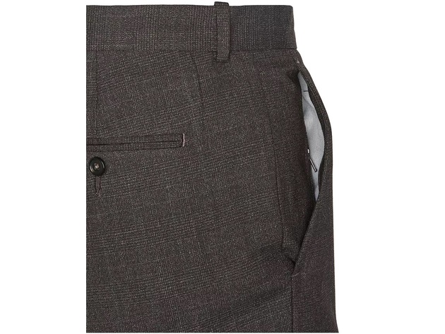 Perry Ellis Men's Portfolio Slim Fit Tonal Plaid Dress Pants Port Red Size 30X29