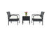 Costway 3-Piece Patio Rattan Furniture Set Table & Chairs Set with Seat Cushions Garden