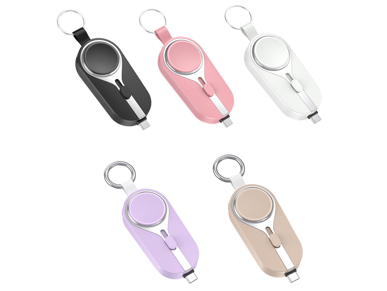 iCharge Nano 2000mAh Keychain USB-C Power Bank & Apple Watch Charger (Lovely Lavender)