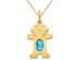 3/5 Carat (ctw) Blue Topaz Young Girl Charm Pendant Necklace in 14K Yellow Gold with Chain