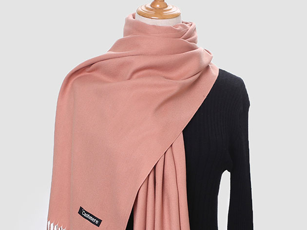 Lavisha Cashmere-Blend Shawl (Baby Pink)