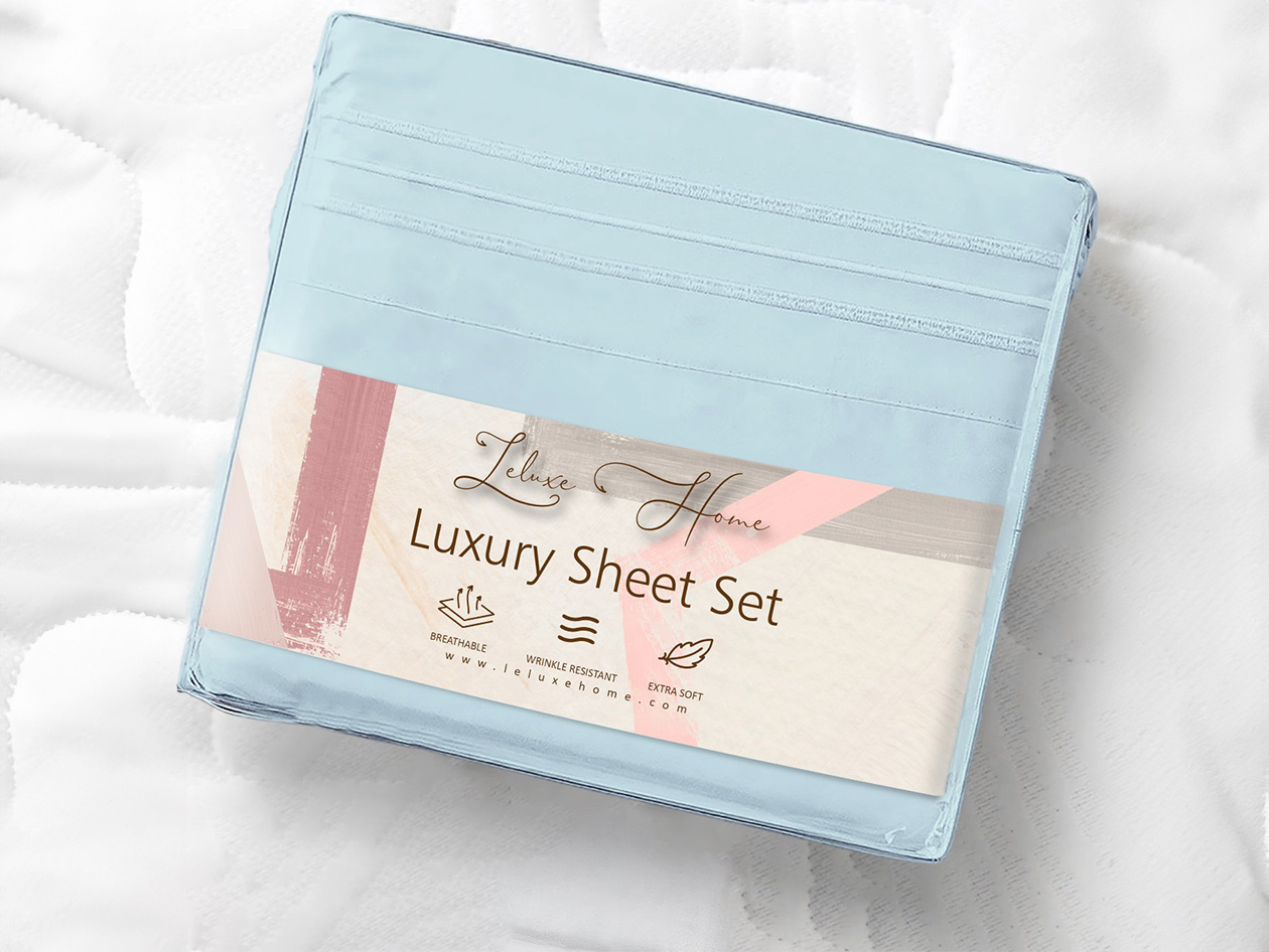 The Luxe 4-Piece Microfiber Bed Sheet Set (Blue/Twin)