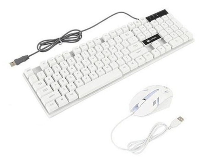 glowing white keyboard