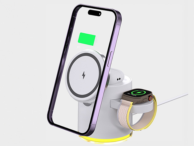 Clingomatic Qi2 3-in-1 Charging Station with Halo Light