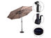 Costway 10ft Patio Solar Umbrella LED Patio Market Steel Tilt w/ Crank Outdoor Tan