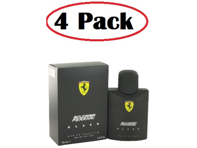 4 Pack of Ferrari Scuderia Black by Ferrari Eau De Toilette Spray 4.2 oz