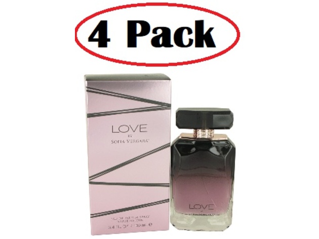 4 Pack of Love by Sofia Vergara by Sofia Vergara Eau De Parfum Spray 3.4 oz