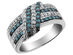 White and Blue Diamond Ring 1/2 Carat (ctw) in Sterling Silver - 9