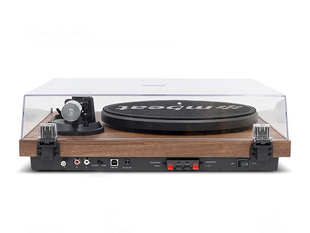 mbeat® MB-PT-28 Bluetooth Hi-Fi Turntable with Bookshelf Speakers