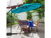 Costway 10FT Patio Offset Umbrella Solar Powered LED 360Degree Rotation Aluminum Turquoise