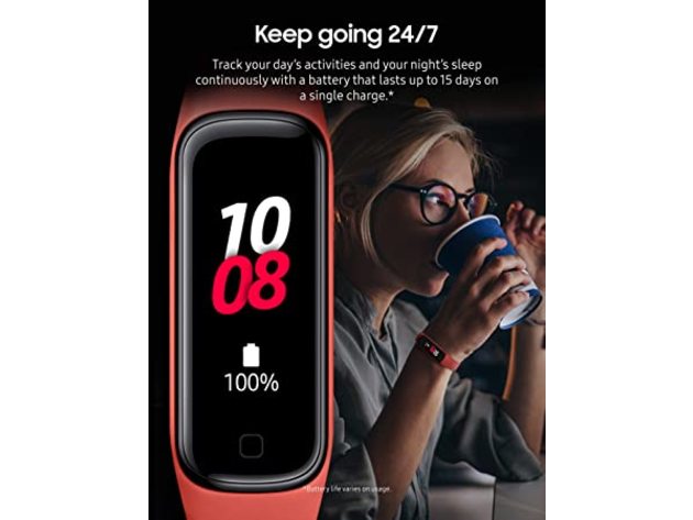 Samsung Galaxy Fit 2 Bluetooth Waterproof Fitness Tracking Smart Band – Red (Used, Damaged Retail Box)