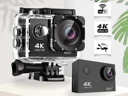 4K Action Camera with 8GB Memory Card & Waterproof Case