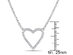 White Sapphire Heart Necklace in Sterling Silver with Chain