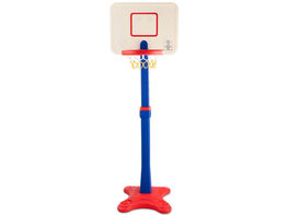 Costway Kids Children Basketball Hoop Stand Adjustable Height Indoor Outdoor Sports - Blue + Red + White