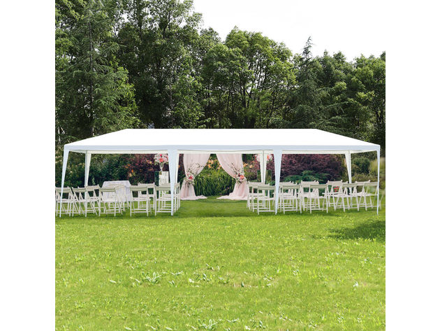 Costway 10'x30' Party Wedding Outdoor Patio Tent Canopy Heavy duty Gazebo Pavilion Event - White