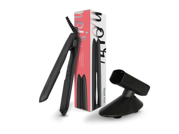 Noir iron 1"Ceramic & Flat Iron + Heat Resistant Hair Tool Holder Set Black - Product Image