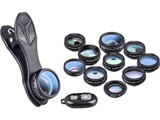 UMAID Pro 10-in-1 Camera Lens Kit W/Bluetooth Remote Shutter Wide Angle Lens (Used)