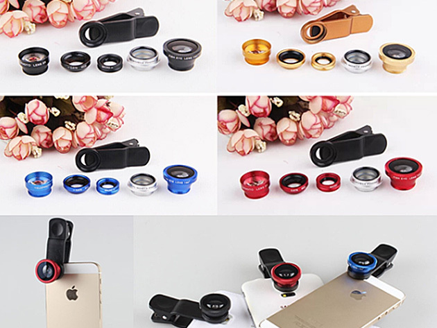 Clip & Snap Smartphone Camera Lenses: 5-Pack (Red)