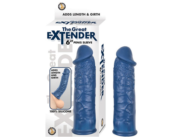 The Great Extender 6in Penis Sleeve Blue
