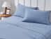 Kathy Ireland 4 Piece Heathered Jersey Knit Cotton Sheet Set (King/Light Blue)