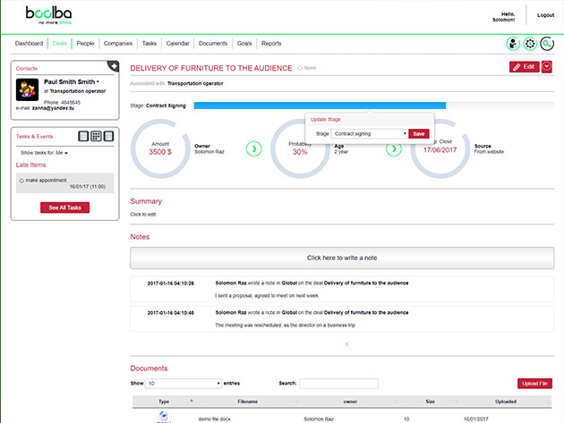 Boolba CRM System Standard Plan: Lifetime Subscription