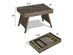 Costway Patio Folding Wicker Side Coffee Table Poolside Garden Lawn Bistro Furniture Mix Brown