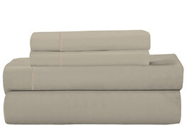 Royale Linens 4-Piece Brushed Cotton Percale Sheet Set (Cement/King)