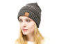 Winter Knit CC Chic Beanie Hat - Charcoal