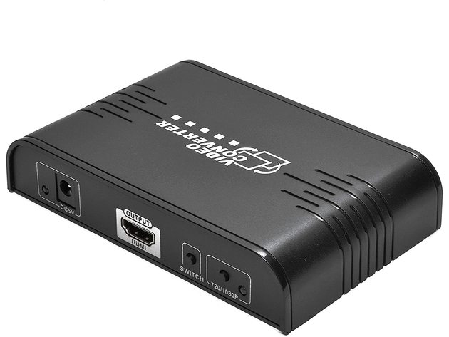 OREI RCA To HDMI Converter - 1080P S-Video RCA Composite CVBS AV to HDMI Video Audio Converter Adapter Supporting PAL/NTSC with USB Charge Cable for PC Laptop Xbox PS4 PS3 TV VHS VCR Camera DVD