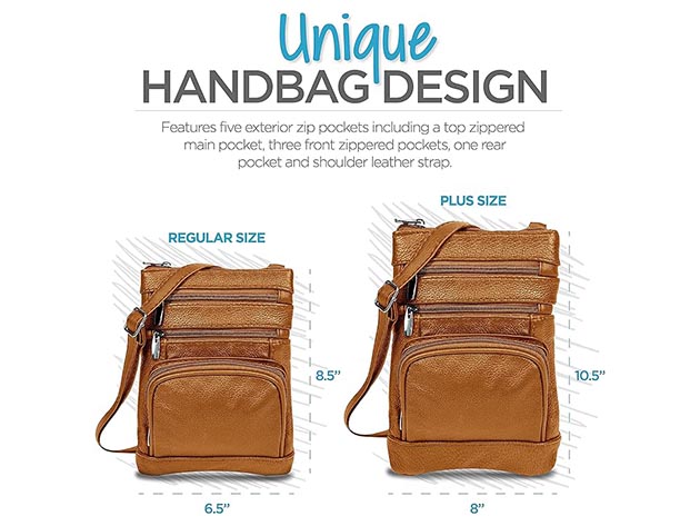 Krediz Leather Crossbody Bag for Women (Regular/Light Brown)