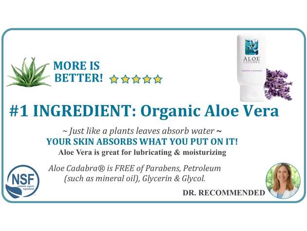 Aloe Cadabra Water Based Natural Personal Lubricant and Organic Vaginal Moisturizer for Men, Women and Couples, 2.5 Ounces